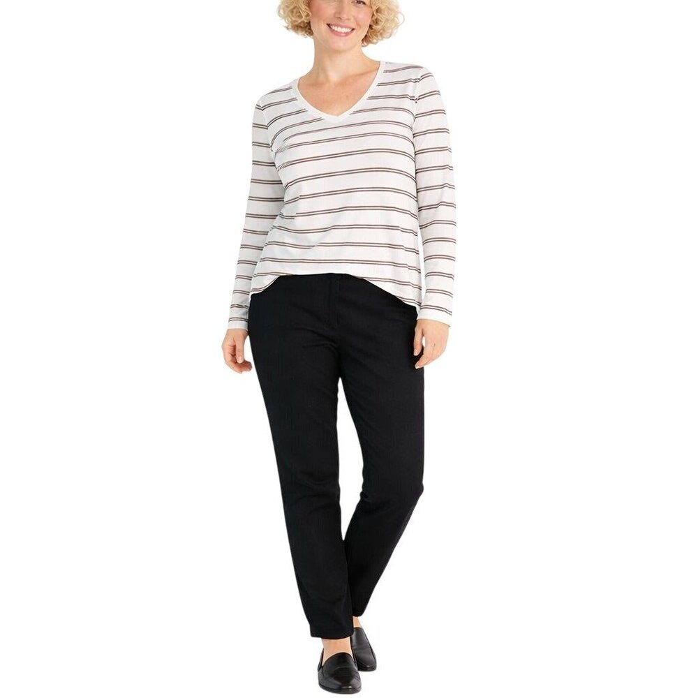 Banana Republic Timeless Tee Small Long Sleeve V-Neck Shirt Cotton Blend